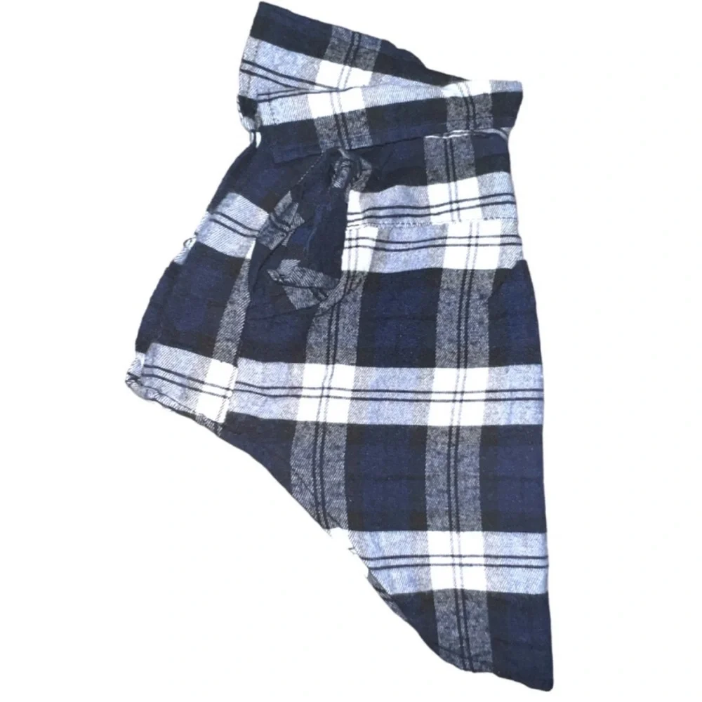 Small / Toy Breed Size XL Blue Plaid Flannel Button Down Dog / Cat Shirt
